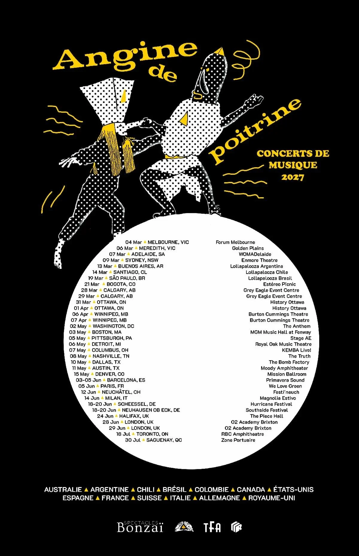 Angine de Poitrine Announces Global 2027 Tour Following Historic Award-Winning Year